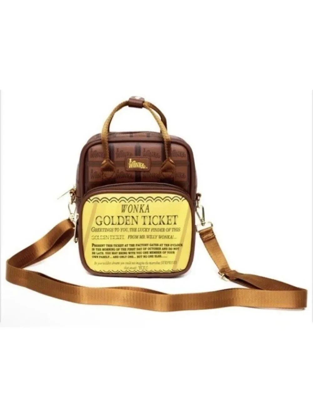 Willy Wonka and the Chocolate Factory Chocolate Bar Deluxe Crossbody Bag NWT
